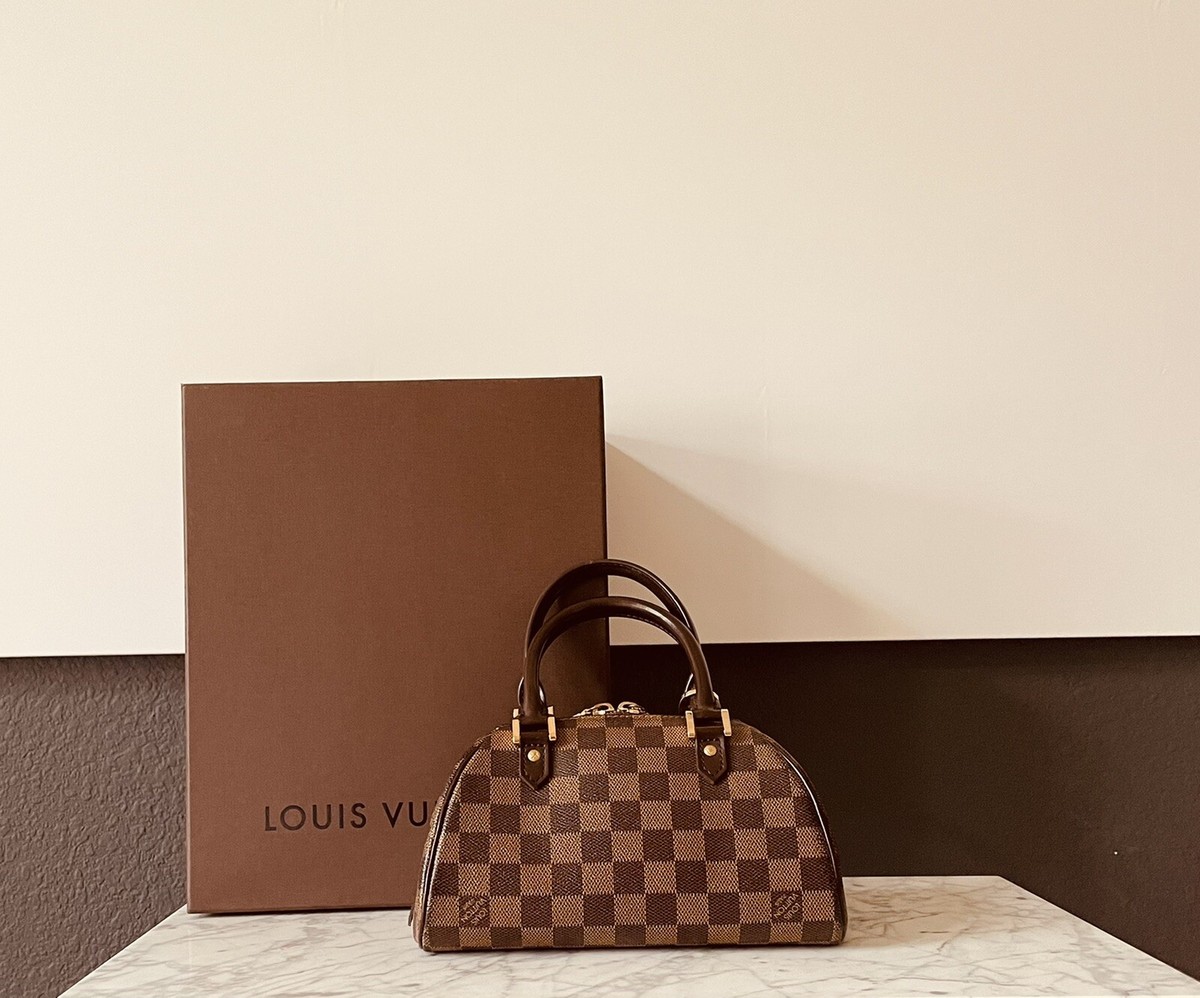 バッグ Louis Vuitton Rivera Bag Louis Vuitton Riviera Top Handle Bag Brown Canvas for sale