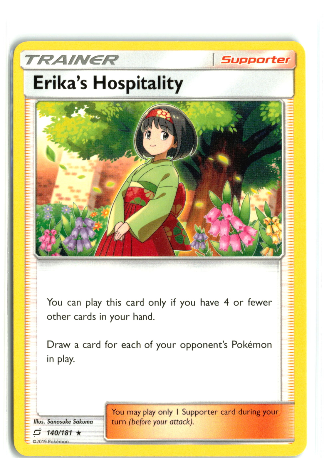 ERIKA'S HOSPITALITY 140/181 POKEMON TCG NM
