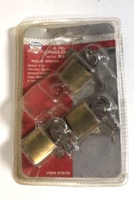 BUNKER HILL SECURITY 3 Piece Padlock with Keys SOLID BRASS 97075