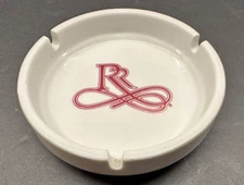 Vintage Round White Ceramic Ashtray 4.5" Diameter