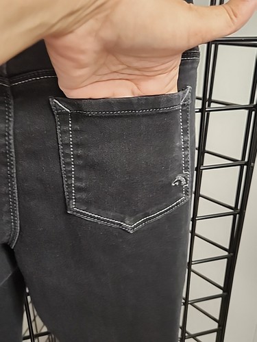 Jordache Pull On Stretchy Jeggings Junior Size M 10-12 Black Jeans Jegging - Picture 6 of 8