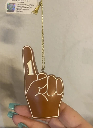 University Of Texas Longhorns Ornament  Number One Finger NWT