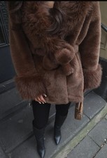 Super Schöne Teddyjacke Wintermantel braun Jacke NEU wie echt Pelz Fell S M L