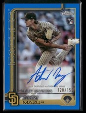 2025 Topps Chrome Update ADAM MAZUR #CRDA-AM AUTO RC Blue Refractor /150 Padres