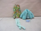 Vintage Barbie Fur Jacket and Flower Dress Outfit