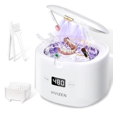 VIVIZEN ULTRASONIC RETAINER CLEANER SONIC DENTAL CLEANING POD SJ-W7-WHT - White