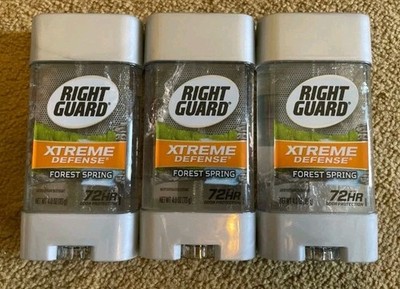 Right Guard Antiperspirant Deodorant Xtreme Defense Forest Spring 4oz  LOT Of 3 