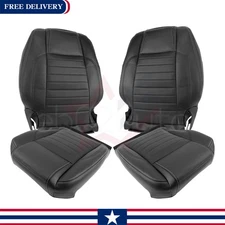For 2010 - 2014 Ford Mustang GT Driver Passenger Bottom & Top Leather Seat Cover