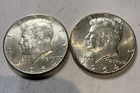 Lot of 2 – 1964 Kennedy Half Dollar Coins – 90% Silver - US Mint A48
