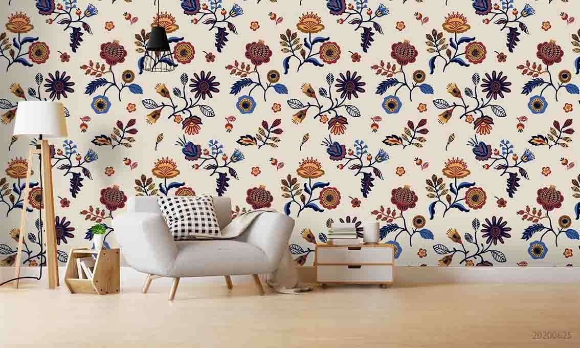 3D Flowers Plantation Pattern Wall Murals Wallpaper Murals Wall Sticker 4