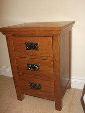 Bedside drawers cabinet solid wood mid brown colour