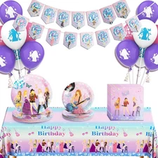 Music Band Birthday Disposable Tableware (Plates, Napkins, Cups, Tablecover)