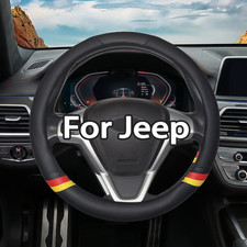 15 Steering Wheel Cover Genuine Leather For Jeep Black