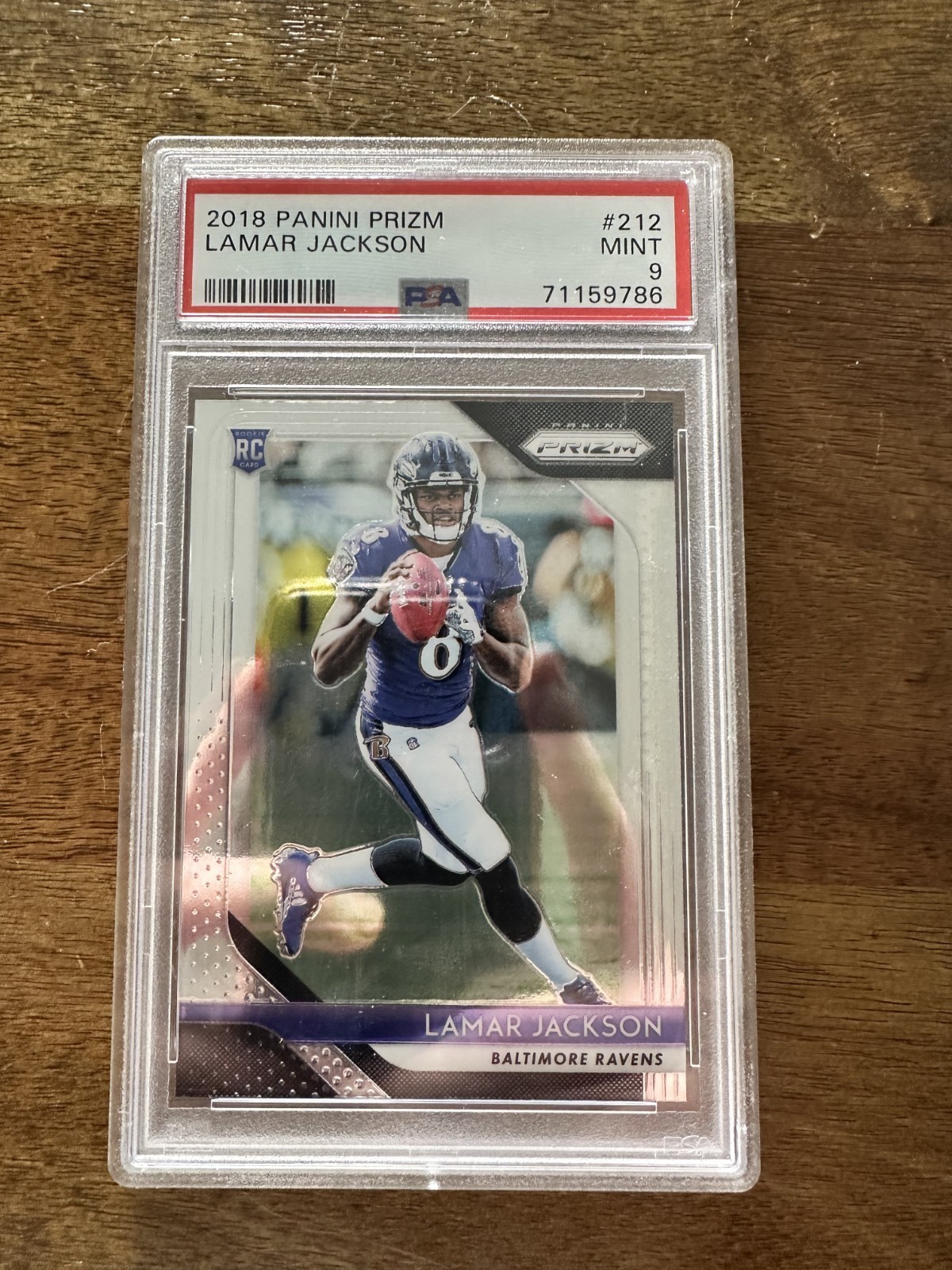 Lamar Jackson 2018 Panini Prizm RC #212 MINT PSA 9