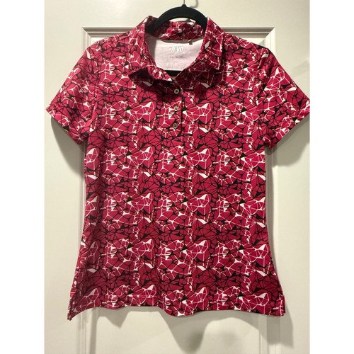Polo golf Nivo Sport rossa stampa geometrica donna piccola S/P manica corta - Foto 1 di 8