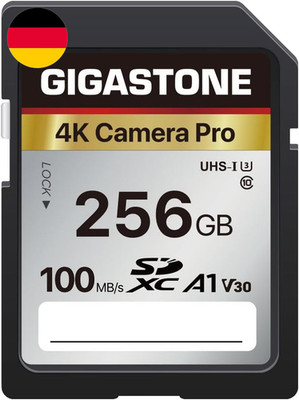 GIGASTONE 256GB SDXC Speicherkarte, 4K Kamera Pro, Bis Zu 100 MB/S, Digitalkamer