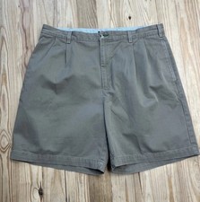 Tommy Hilfiger Vintage Y2k Pleated Shorts Men 38 Khaki Crest Preppy Retro 2002