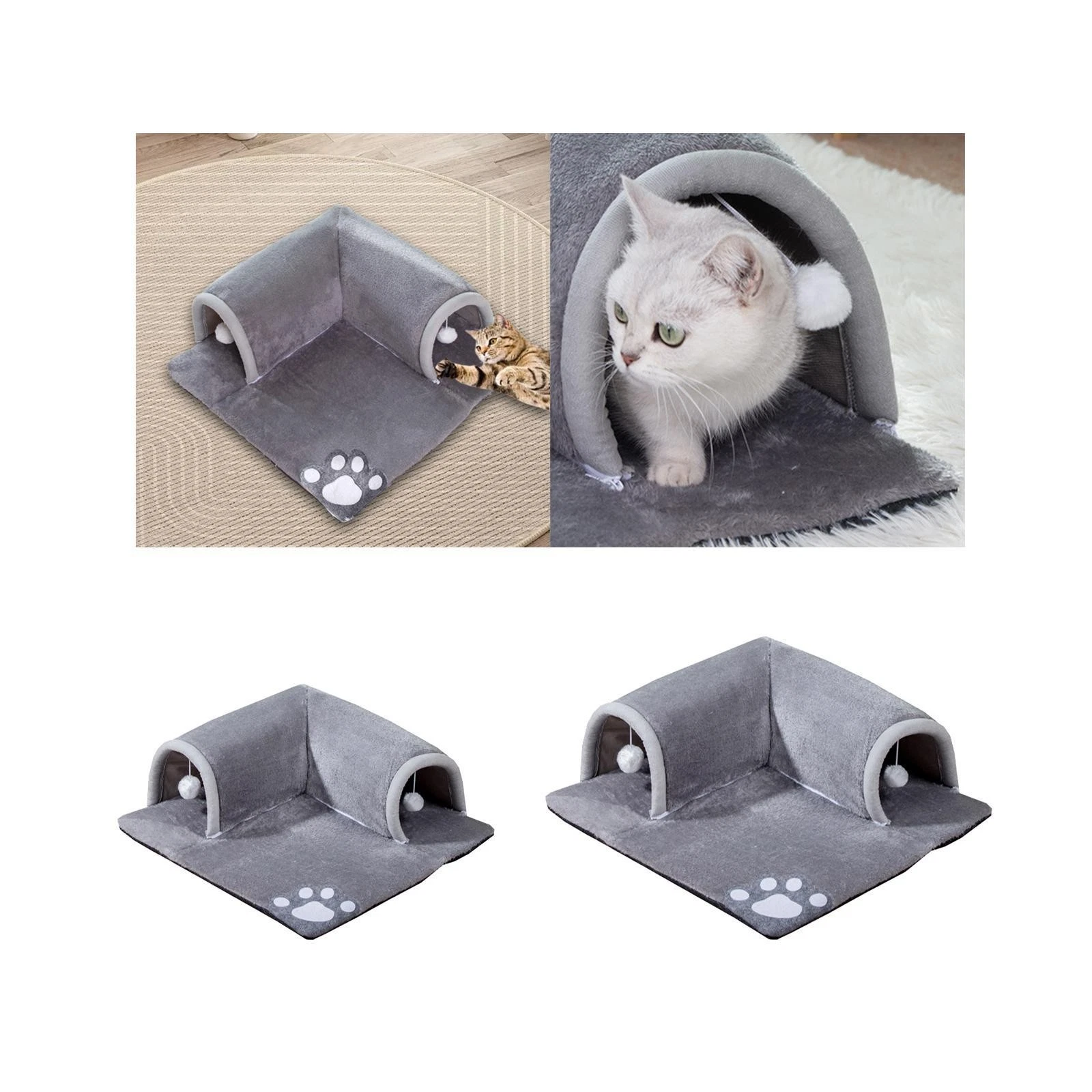 Cat Tunnel with Ball Portable Amusement Cat Nest Training Interactive Toys