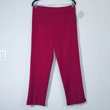 MING WANG Ankle Pants Size M Bright Pink Acrylic Blend Knit Pull On NEW NWT $175
