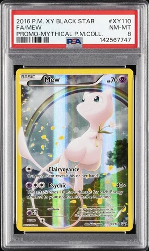2016 POKEMON XY BLACK STAR PROMO MYTHICAL POKEMON COLL #XY110 FULL ART/MEW PSA 8
