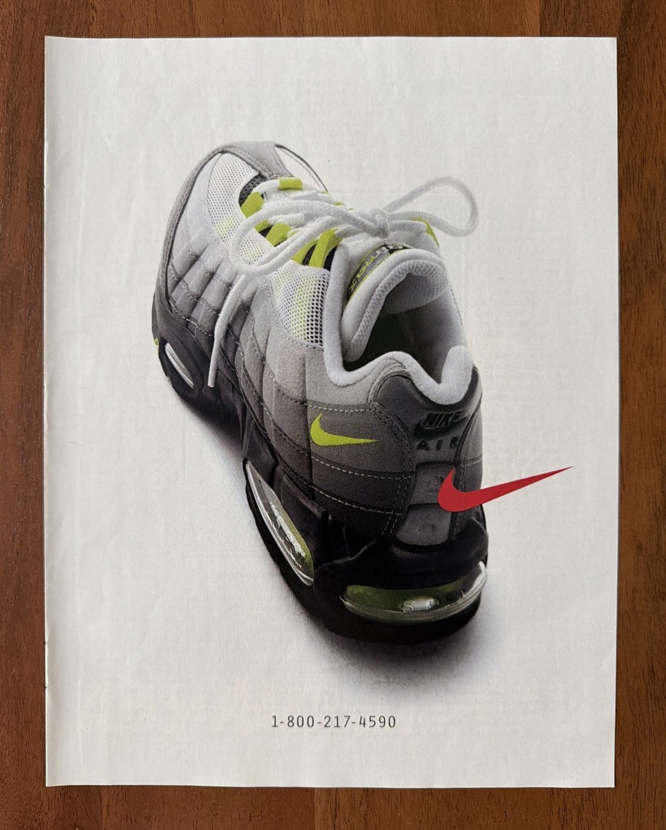 エアマックス95 print 1995 Original PRINT AD Nike Running Shoe Air Max 95 NEON OG