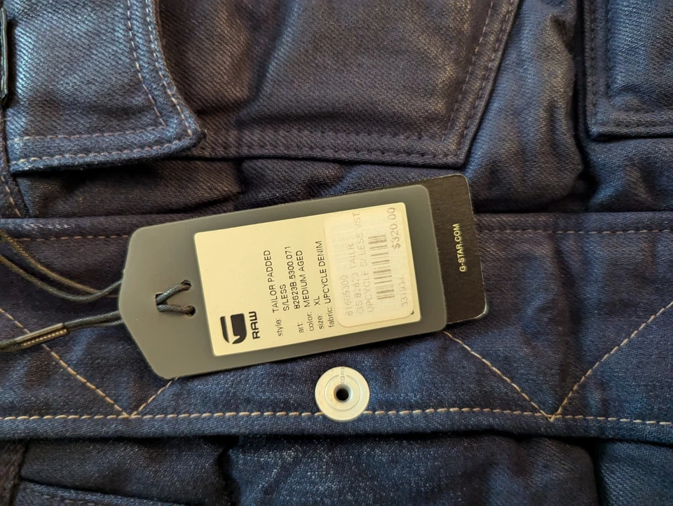 Gstar Blue Denim Vest Large - Image 2 of 2