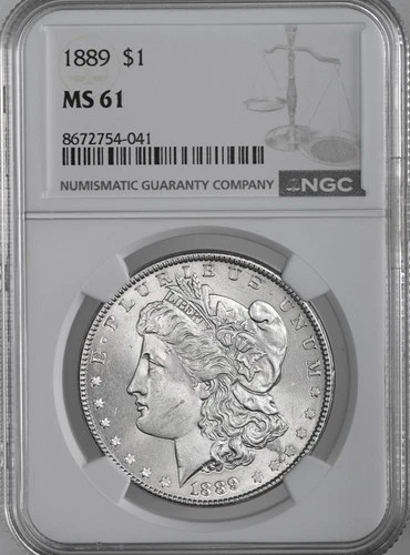 1889-P  $1  MORGAN SILVER DOLLAR  "PHILADELPHIA"  NGC MS61  #8672754-041
