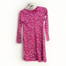 Lands End Girls Long Sleeve 100 Cotton Dress Sz 12 Pink Doves Boho Sweet
