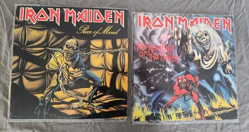 1st Press Iron Maiden LP Lot - Piece of Mind 1983 OIS / Number of the Beast 1982