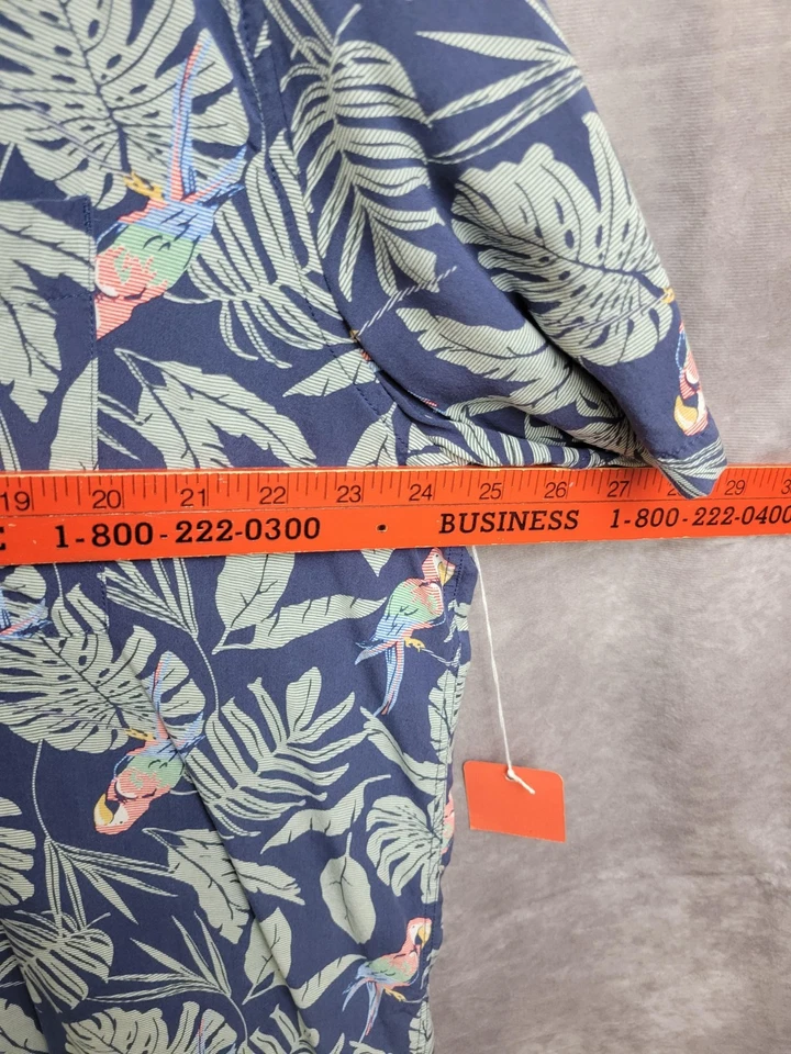 Camisa Croft & Barrow Para Hombres XL Estampado de Hoja de Loro Hawaiana Abotonada Campamento Informal Foto 4 de 4