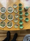 Vtg Ohio Art Pinocchio Tin Litho Toy Dish Set 21 Items Walt Disney 1940s Toy