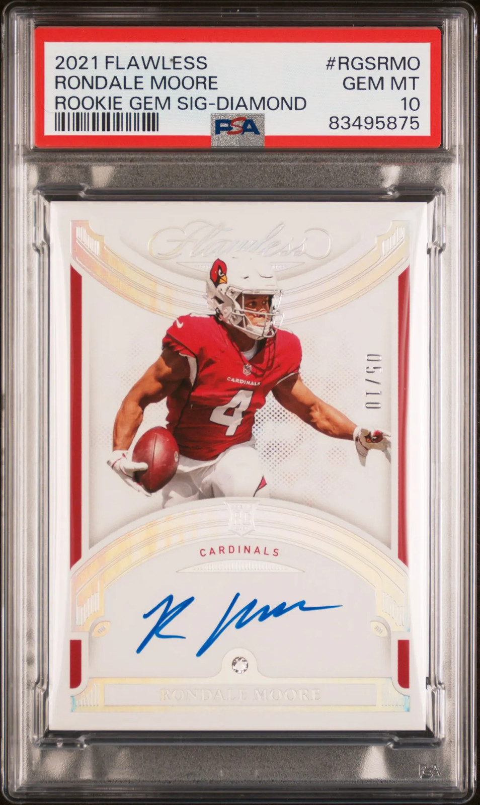 Rondale Moore Panini Flawless Rookie Gems Signatures #RGSRMO Diamond