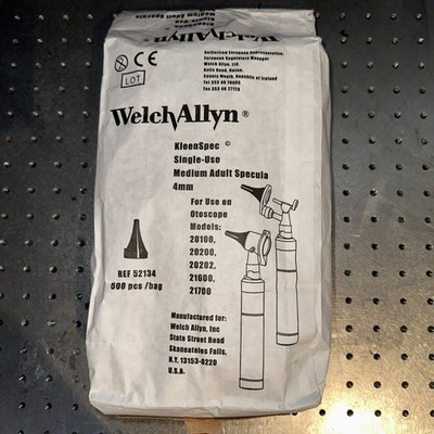 WELCH ALLYN KleenSpec Single Use Specula Adult 4mm Ref 52134 500 Pcs
