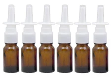 6Pcs 10Ml/0.34Oz Glass Nasal Spray Bottles - Portable Empty Refillable Fine Mist