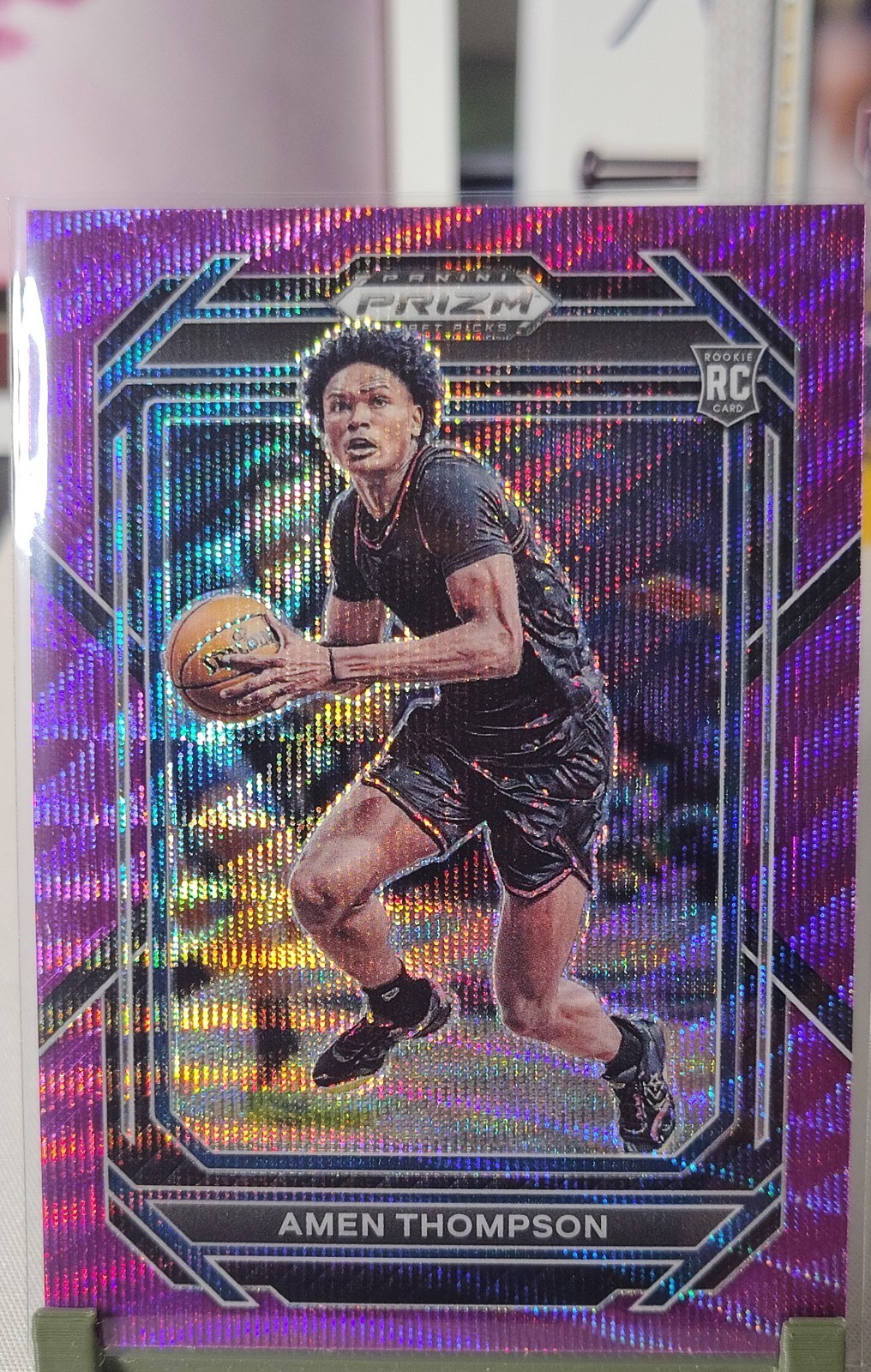 2023-24 Panini Prizm Draft Picks - Amen Thompson #4 Purple Wave Prizm (RC)