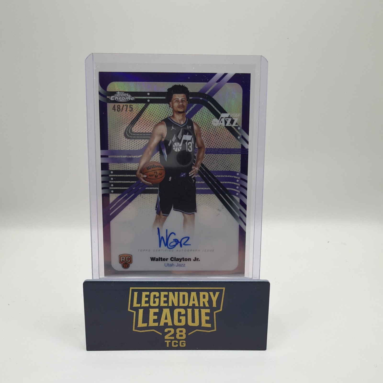 2025-26 Topps Chrome Walter Clayton Jr. RC Rookie Next Stop Auto Purple /75