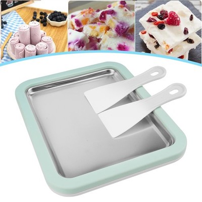 Eisplatte Eis Rolls zum Eis Machen DIY Ice Cream Machine Rolls Maker mit Spateln