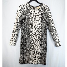 MICHAEL Michael Kors Black White Snake Print Long Sleeve Zipper Dress Size M