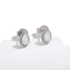 0.6ct Pear Cut Lab‑Created Diamond Test Pass Pear Shaped Stud Earrings
