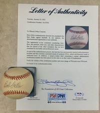 Bob Feller Signed Auto Official AL Baseball PSA/DNA LOA Display HOF Indians