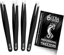 4 Pcs Tweezers for Facial Hair Women & Men for Precise Grooming of Eyebrows -
