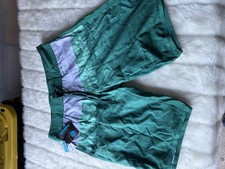 Burnside Swim Trunks Board Shorts Green Blue Colorblock NWT Men s Size 32