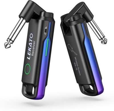 Lekato Gitarre Wireless System Sender Empfänger 70 Kanäle niedrige Latenz 130 Fuß WS-70