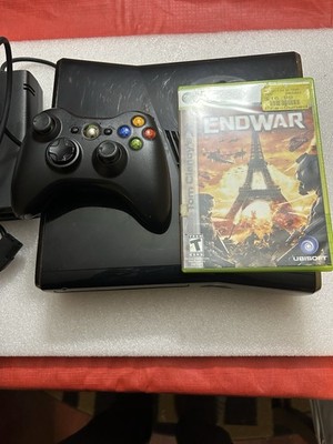Xbox 360 S Slim Black (Model 1439) Console  W/ Power Adapter & Controller -works