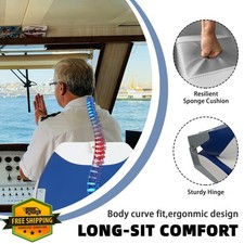 Vancus Padded Folding Boat Seat with Backrest 2-Pack White Blue