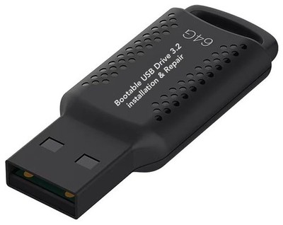 64GB - Bootable USB Driver 3.2 for Windows 11/10/8.1/7/, WinPE,Password Black 