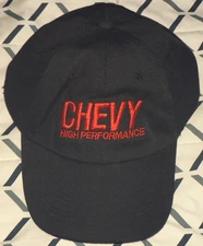 NEW CHEVY HIGH PERFORMANCE MAGAZINE Logo Black Embroidered Strap Back Hat Cap