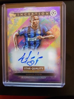 Samuel Eto o /25 Auto - Inter Milan Treble Winning Legend   Topps Inception UCL