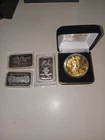 4 Ounce Silver 3 Bars 1 Coin Nice Silver Lot  X 4.  L@@k