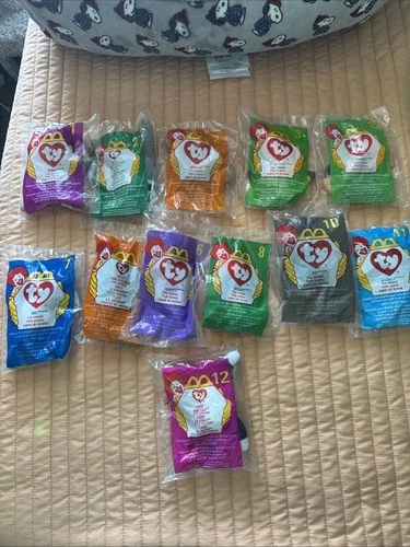 Lot of 12 Vintage McDonalds Beanie Babies Unopened